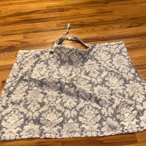 Nursing cover - grey and white damask